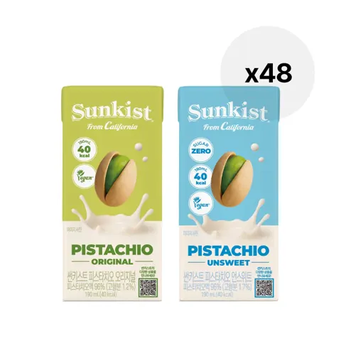 임박특가 썬키스트 마시는 피스타치오 오리지널/언스위트 190ml 48입 (13,900원~/무료)