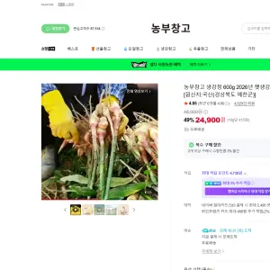 농부창고 수제 생강청 600g 24,900원