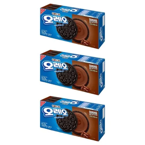 오레오 초콜릿 샌드위치 쿠키 초콜릿 크림, 300g, 3개