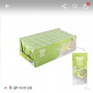 배스킨라빈스 메롱 멜론 우유 190ml, 24개ㅡ7,600원