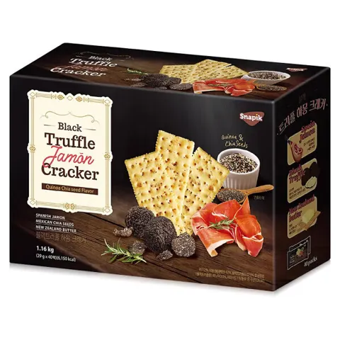 Snapik 블랙 트러플 하몽 크래커 1.16kg (29g x 40개입) 9370원. 무배