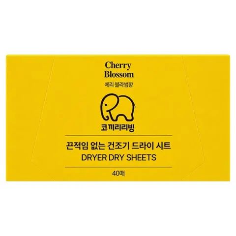 코끼리리빙 퍼퓸 드라이 건조기 시트 섬유유연제 블라썸 본품, 1개, 40개입
