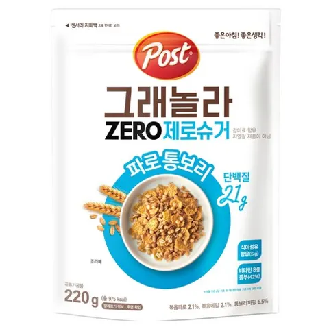 포스트 그래놀라 제로슈거 파로 통보리 220g, 1개