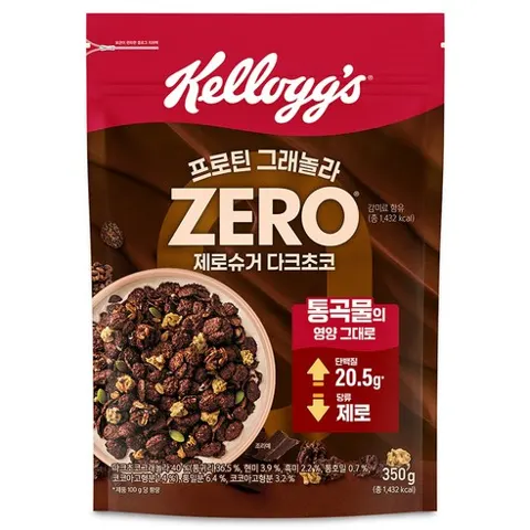 켈로그 프로틴 그래놀라 제로슈거 다크초코 350g 3,980원