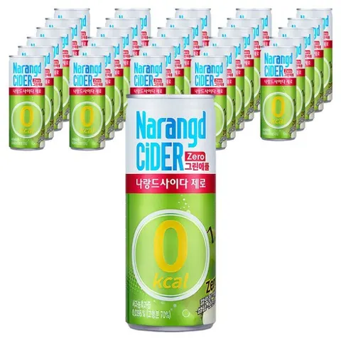 나랑드사이다 제로 그린애플, 245ml, 30개