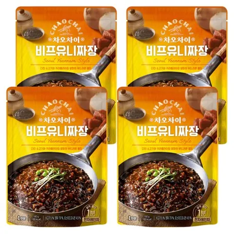 차오차이 비프 유니짜장, 180g, 4개