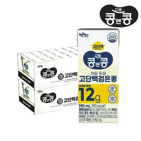 콩앤콩 저당두유 고단백검은콩 190ml 48팩 (18,880원/무료)