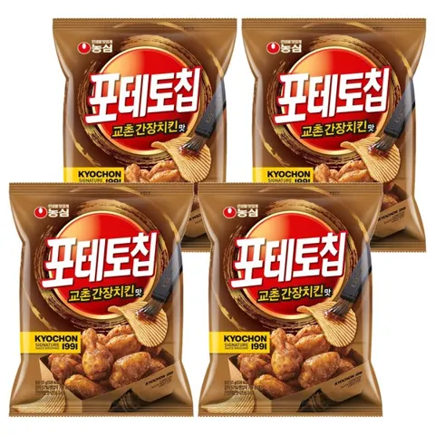 포테토칩 교촌간장치킨맛, 55g, 4개
