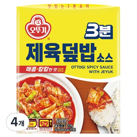오뚜기 3분 제육덮밥소스, 150g, 4개