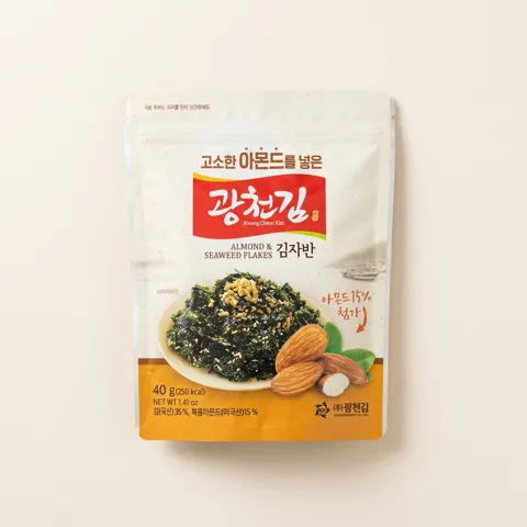 광천김 고소한 아몬드를 넣은 김자반, 40g, 10봉ㅡ8,660원