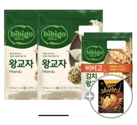 비비고 왕교자 1.05kg x2개+김치왕교자 420g x2개+소바바 375g x1개 (랜덤발송)