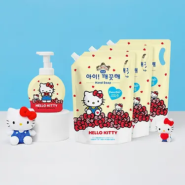아이깨끗해 x 헬로키티 핸드워시 1.8L 3개+키티 공용기 490ml (20,610/무료)