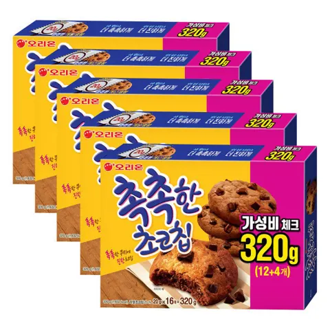오리온 촉촉한 초코칩 16개입 5박스 (16,040원/무료)