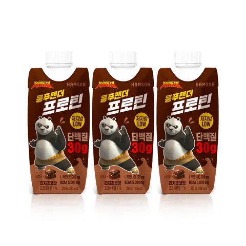 [체험팩] 함소아 쿵푸팬더 프로틴 리치초코맛 330ml 3개 3,000원