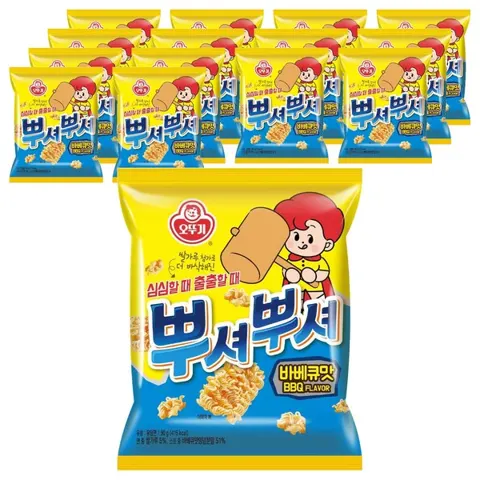 뿌셔뿌셔 바베큐맛, 90g, 15개