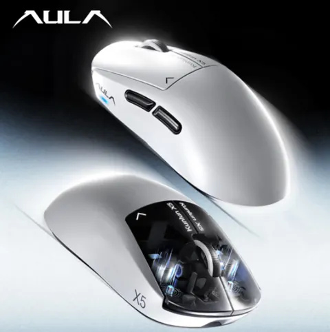 AULA 독거미 쿤룬 X5 무선 게이밍 마우스 듀얼8K PAW3955 EVO 8K수신기…