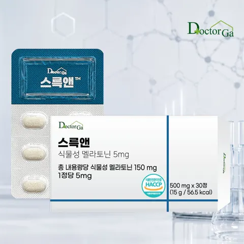 스륵앤 식물성 멜라토닌 5mg 고함량 미국산 HACCP인증 30정, 1개 (5,180원/네멤무배)