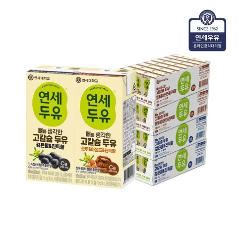 연세 뼈를 생각한 고칼슘 두유 진득찰 검은콩+호두아몬드180ml X 96팩