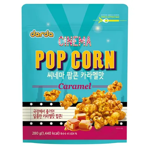 다르다팝콘 씨네마 카라멜맛 팝콘, 280g, 1개