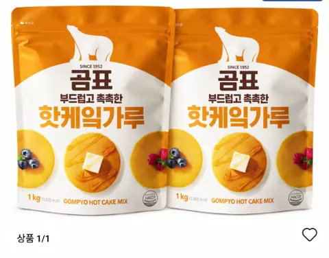 (코인) 곰표 핫케이크믹스 1kg X 2개