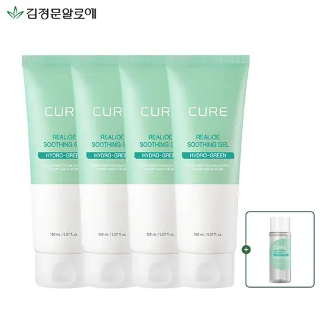 큐어리 알로에 수딩젤 150ml 4개 + 젤리토너 50ml (11,860원/무료)