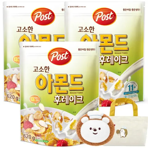 포스트 아몬드후레이크 620g x 3개 + 사은품 2개 랜덤 (14,850원/무료)