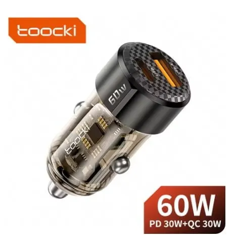 Toocki 60w 자동차 충전기 30wUSB A + 타입 C PD30w ($1.45/무료)