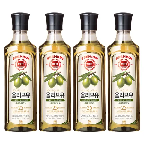 해표 올리브유 500ml 4병 22,900원