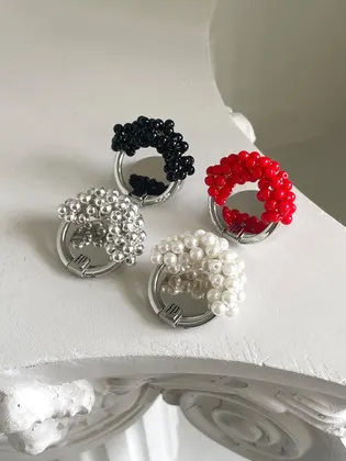 bubble pearl & beads ring grip tok (4colors)