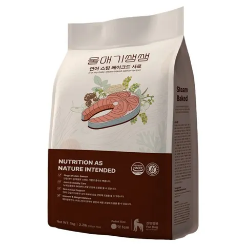 강아지 스팀베이크드 연어 사료, 1kg, 1개