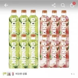 던킨 제로 아이스티,화이트피치 6개+샤인앤라임6개,12개ㅡ7,500원