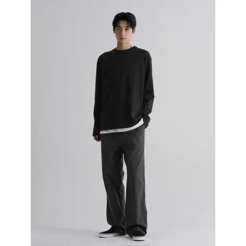 에잇세컨즈 백 사틴 세미와이드 워크 팬츠