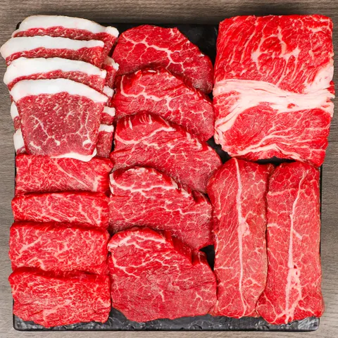 국내산 1등급 소고기 등심200G+채끝200G+부채200G (24,375원/무료)
