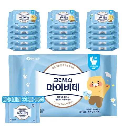 크리넥스 마이비데 클린케어 카카오 40매 16팩