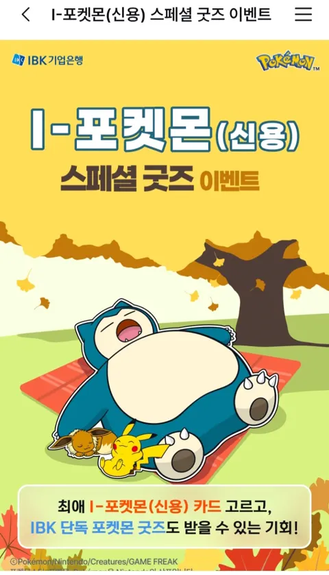 IBK포켓몬(신용카드)스페셜 굿즈