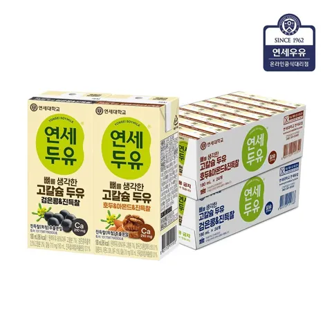 연세 뼈를 생각한 고칼슘 두유 진득찰 검은콩+호두아몬드180ml 48팩