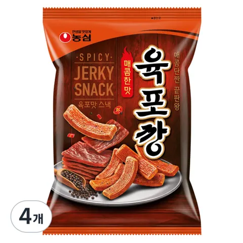 농심 육포깡 매콤한맛 90g 4개