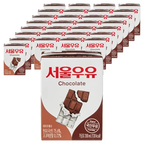 서울우유 초코 우유, 200ml, 48개