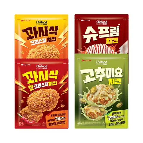 Chefood 치킨 4종 2개+2개+치킨 330g 랜덤 증정 (20,150원/무료)