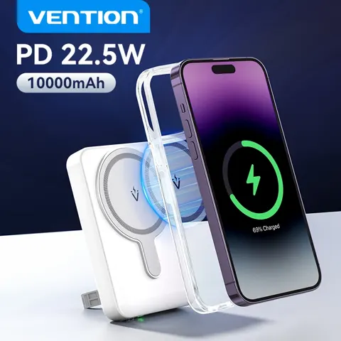 Vention PD 22.5W, 10000mAh 마그네틱 무선 보조베터리($11.98/무료)