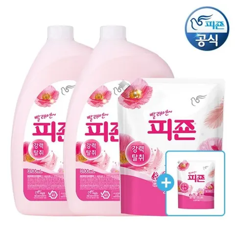 피죤 섬유유연제 3.1L 용기 2개+2.3L 리필 1+1개 (13,900원/무료)