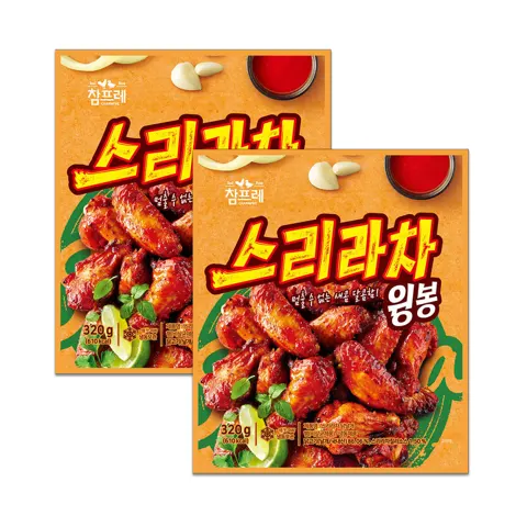 참프레 스리라차 윙봉 320g 4봉 (16,720원/무료)