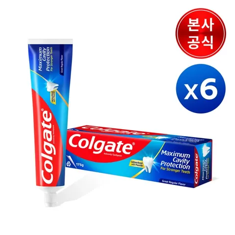 콜게이트 캐비티 프로텍션 레귤러/쿨민트 175g 6개 (20,840원/무료)