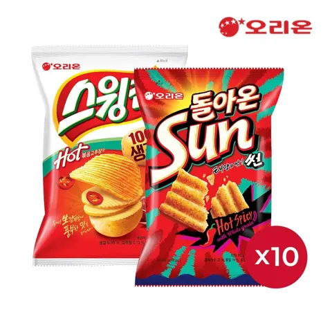 스윙칩 볶음고추장(60g)10개 + 썬 핫 스파이시맛(80g)10개