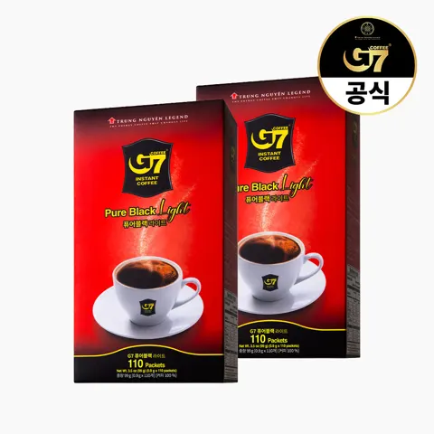 G7커피 퓨어블랙 미니 스틱커피 라이트 0.9g X 110개입 1+1