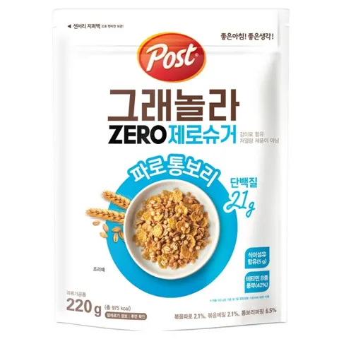 포스트 그래놀라 제로슈거 파로 통보리 220g, 1개