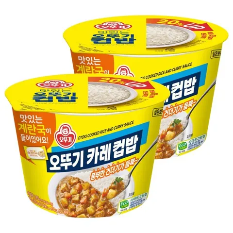 오뚜기 카레 컵밥+계란국, 325g, 2개