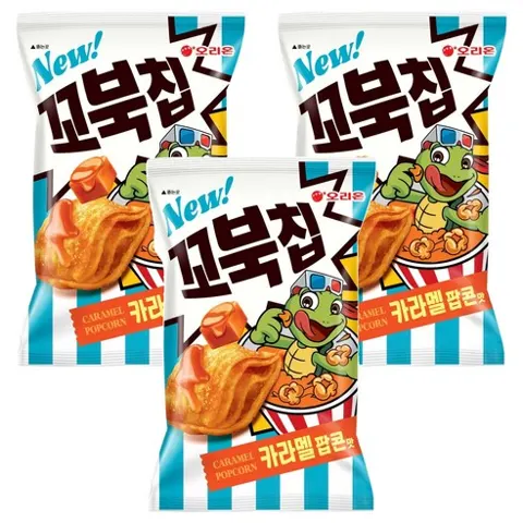꼬북칩 카라멜팝콘, 72g, 3개