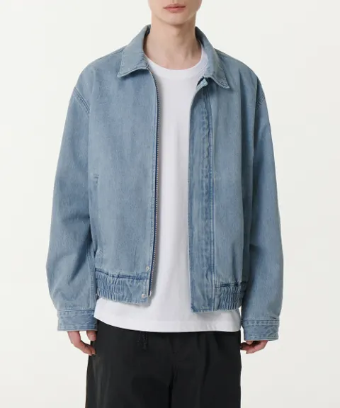 무탠다드 오버사이즈 데님 블루종 재킷 라이트 인디고