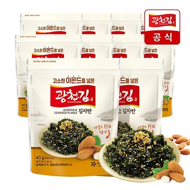 광천김 아몬드 김자반 40g 10봉 (9,900원/무료)